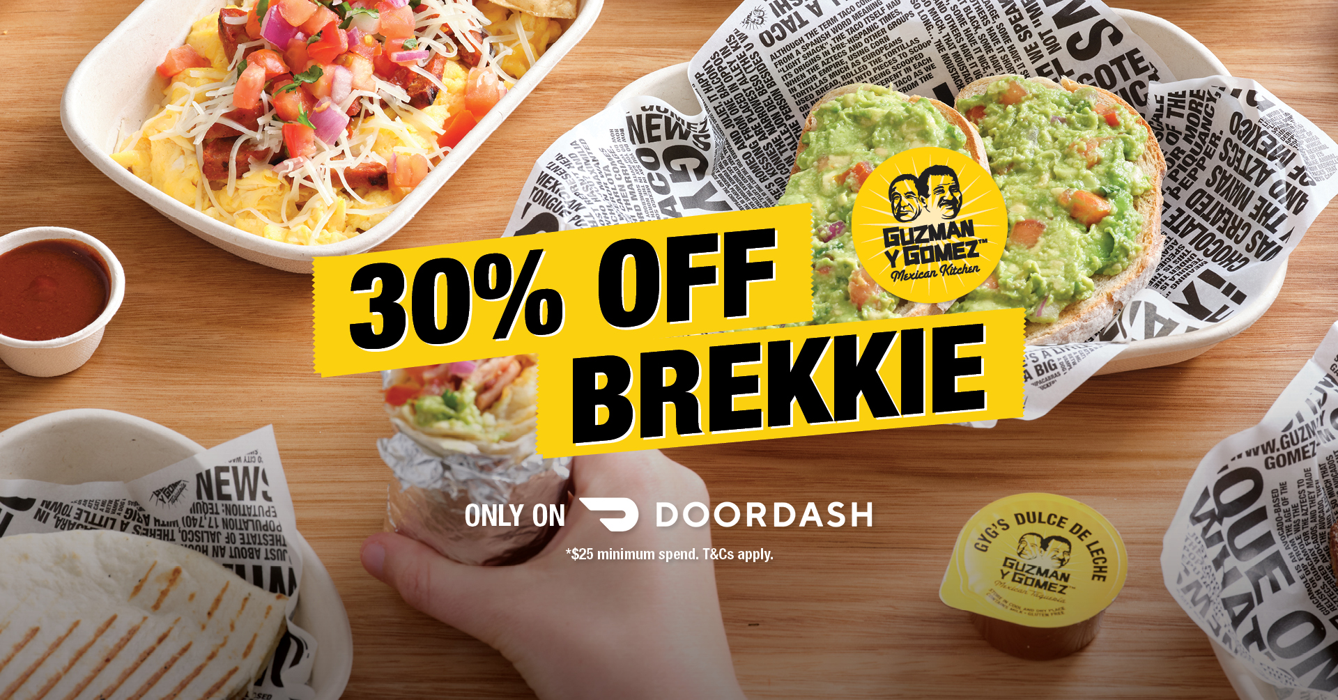 30 OFF BREKKIE ON DOORDASH! GYG Mexican Kitchen